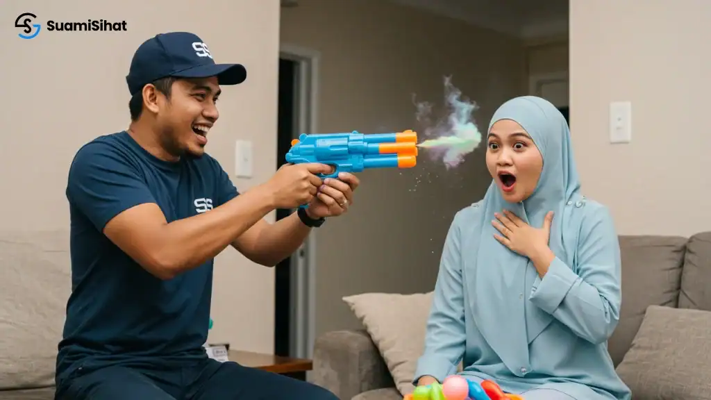 Suami -tembak -isteri -dengan -pistol -air -simbolik -kepada -enjakulasi -luar