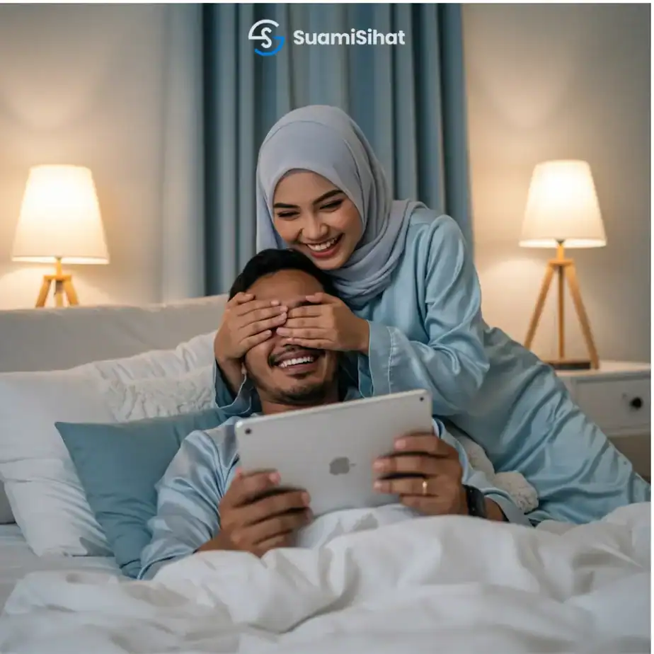 Isteri-tutup-mata-suami-yang-sedang-tonton-porno