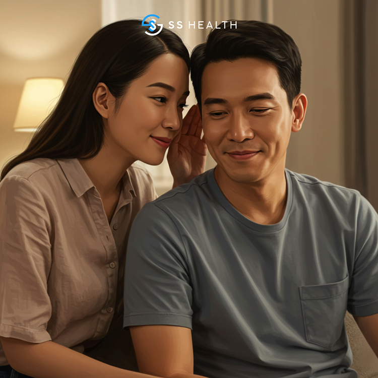 isteri puaskan suami dengan bermain telinga