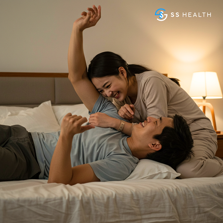 Isteri bermain dnegan ketiak suami sebagai titik ghairah puaskan suami