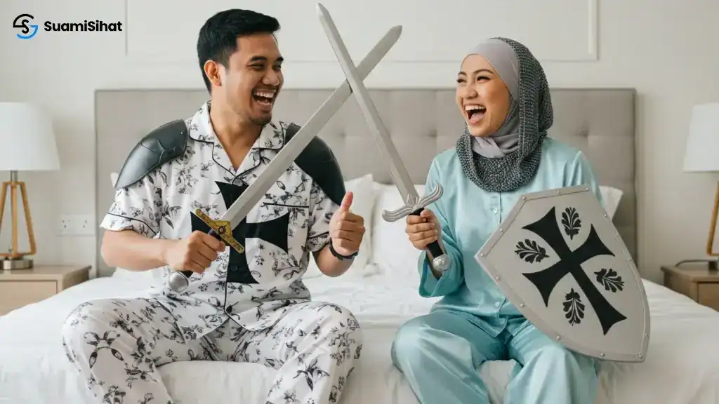 Suami i-steri -memakai -perisai -dan -pedang -simbolik -pemakaian -kondom -semasa -berhbungan -intim-10-suplemen-lelaki-tahan-lama-terbaik-2025