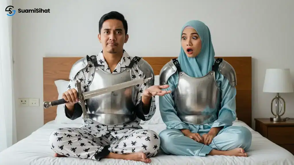 Suami -pegang -pedang -patah -simbolik -kondom -yang -sudah -sampai -tarikh -luput