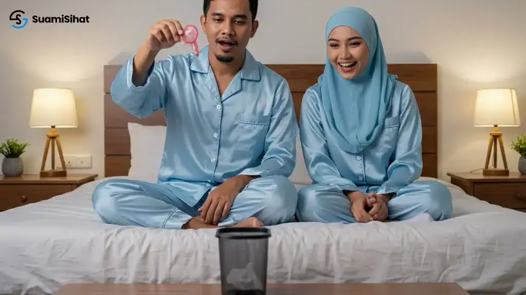 Suami- buang -kondom- yang -telah -dipakai -ke- dalam -tong -sampah