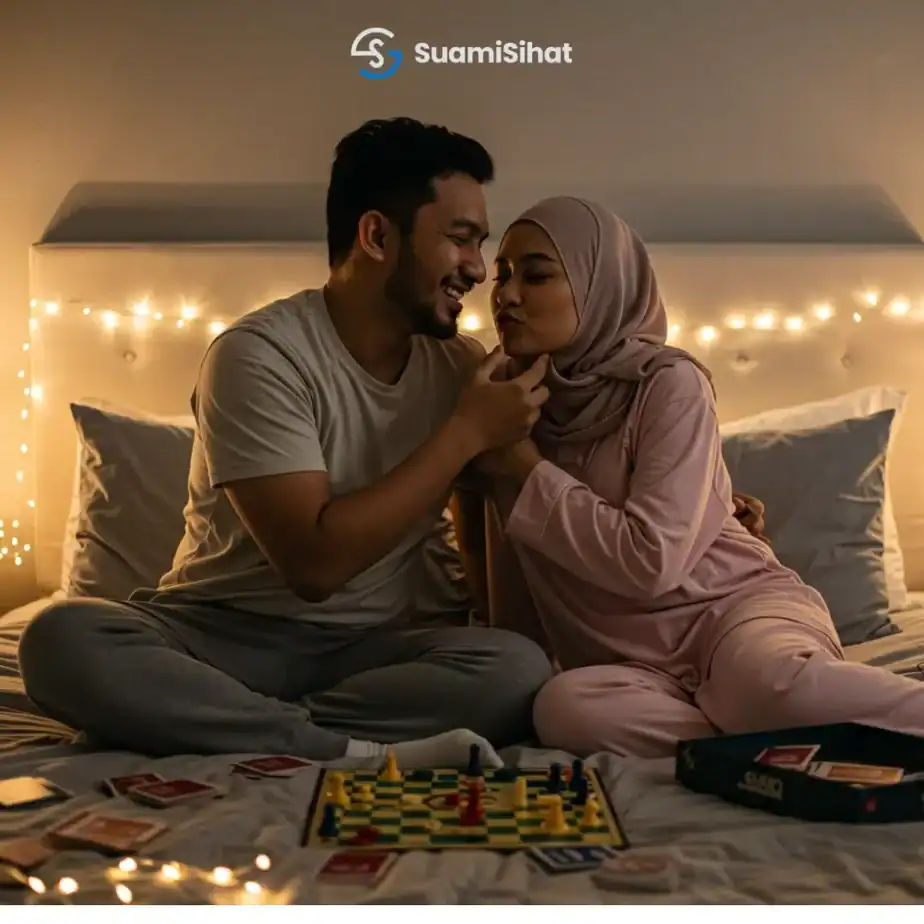 Suami-isteri-bermesraan-di malam pertama pengantin baru