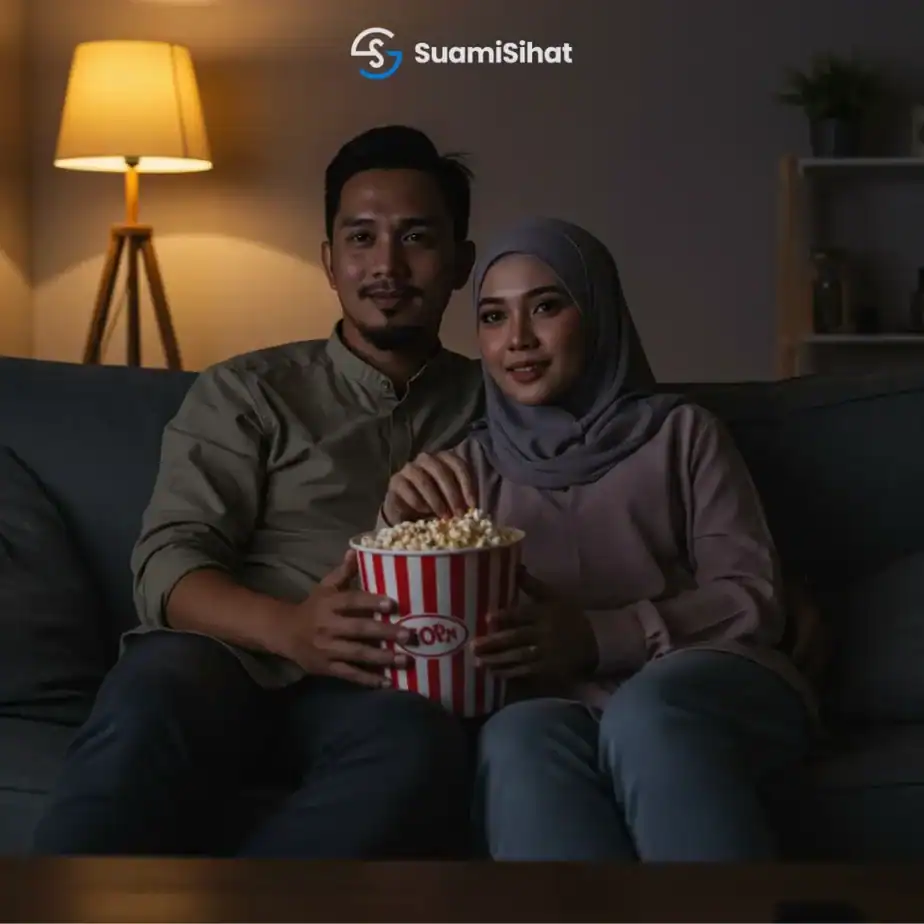 Suami-isteri-tengok-movie-makan-popcorn-dalam-suasana-intim-di-malam-jumaat
