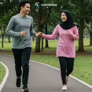 Suami-isteri-bermesraan-sambil-melakukan-riadah-di-taman-rekreasi