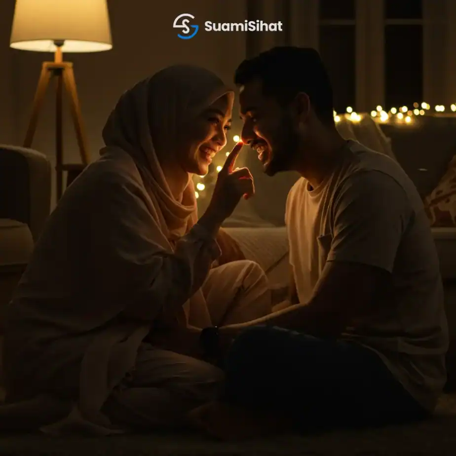 Suami-isteri-duduk-bermesraan-dalam-keadaan-intim-di-malam-jumaat